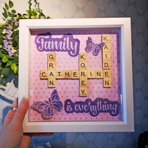 Personalised scrabble family box frame