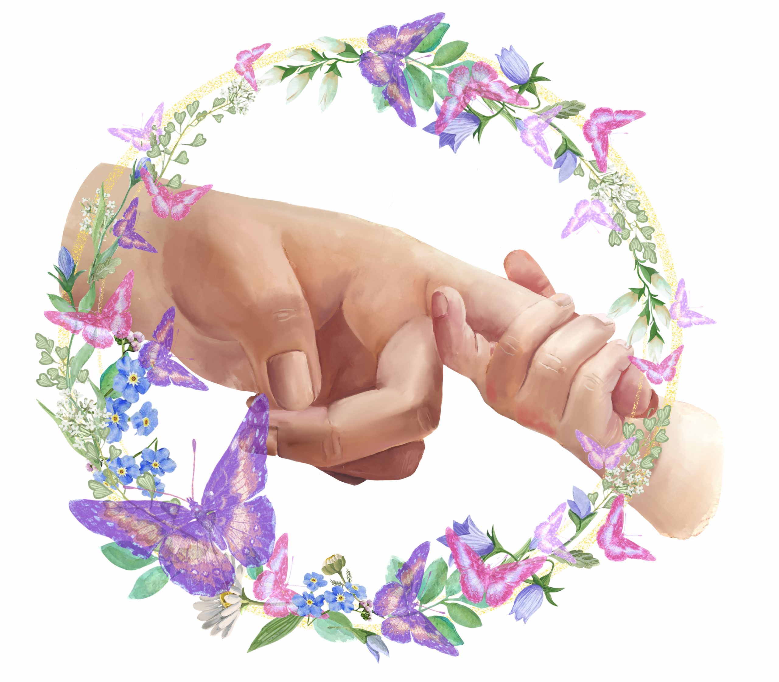 Parent and Baby Hands Print