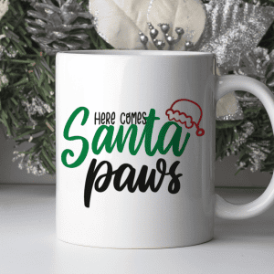 Here comes Santa Paws Mug Design